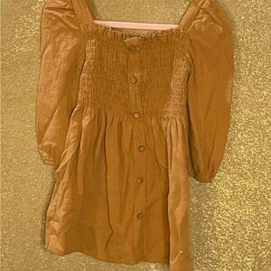 Women's Brown Smocked Top